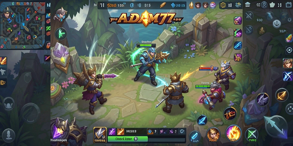 Tampilan gameplay seru dan dinamis di ADAM77.