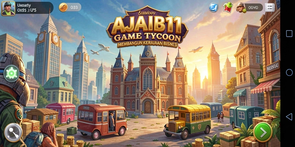 Tampilan gameplay AJAIB11 yang menarik dan dinamis di dunia Tycoon.