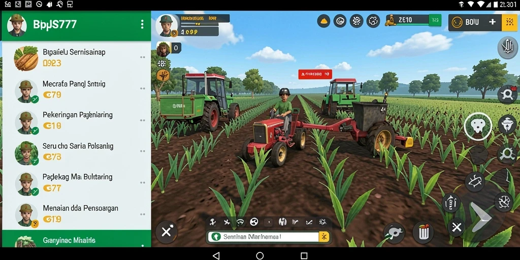 Tangkapan layar gameplay seru BPJS777 saat bertani di kebun.