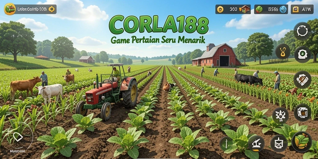 Screenshoot gameplay CORLA188 yang menunjukkan aktivitas bertani yang menyenangkan.