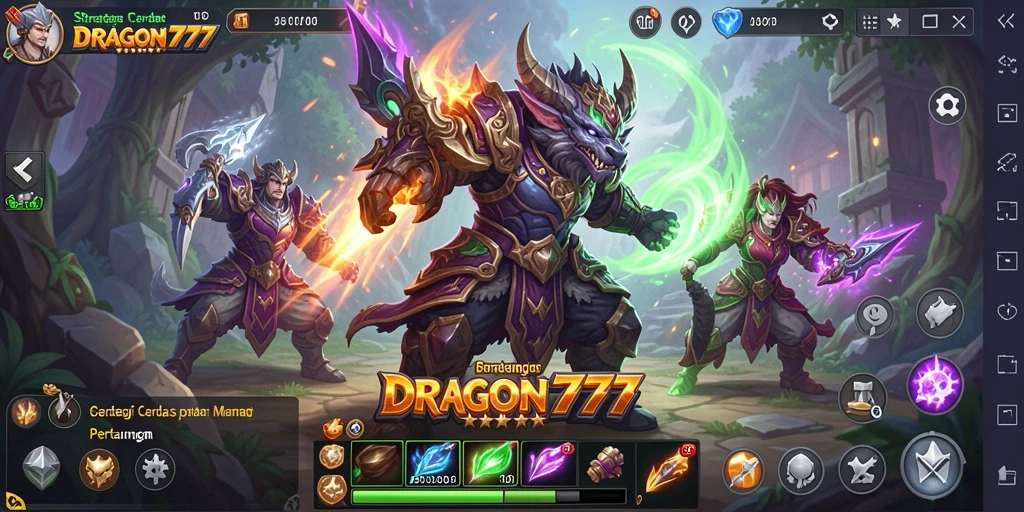Tampilan dinamis gameplay DRAGON777 yang menantang dan strategis.