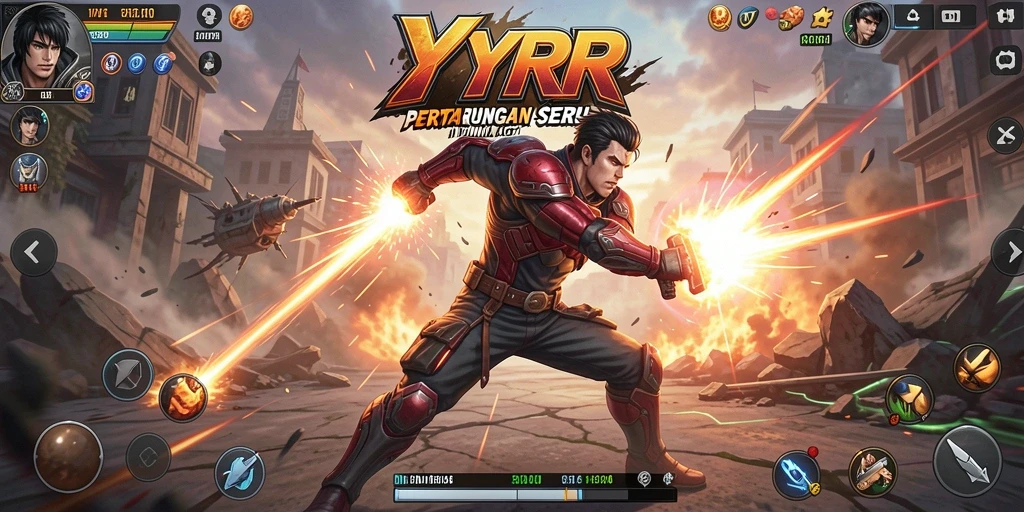 Tangkapan layar <strong>YYRR</strong> menunjukkan aksi pertarungan yang mendebarkan dan grafis brilian.
